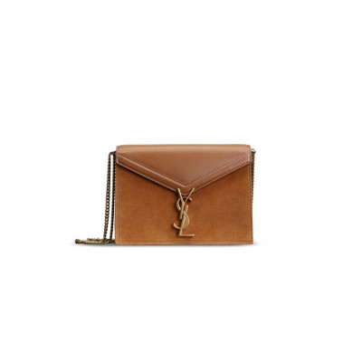 YSL CASSANDRA CHAIN BAG IN SUEDE AND LEATHER 532750 (22*16.5*5.5cm)